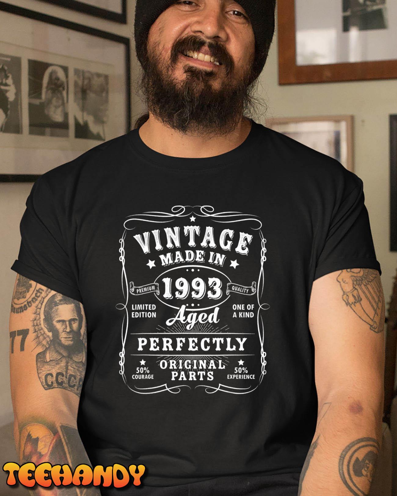 Vintage 30th Birthday Decorations Men Funny 1993 30 Birthday T-Shirt