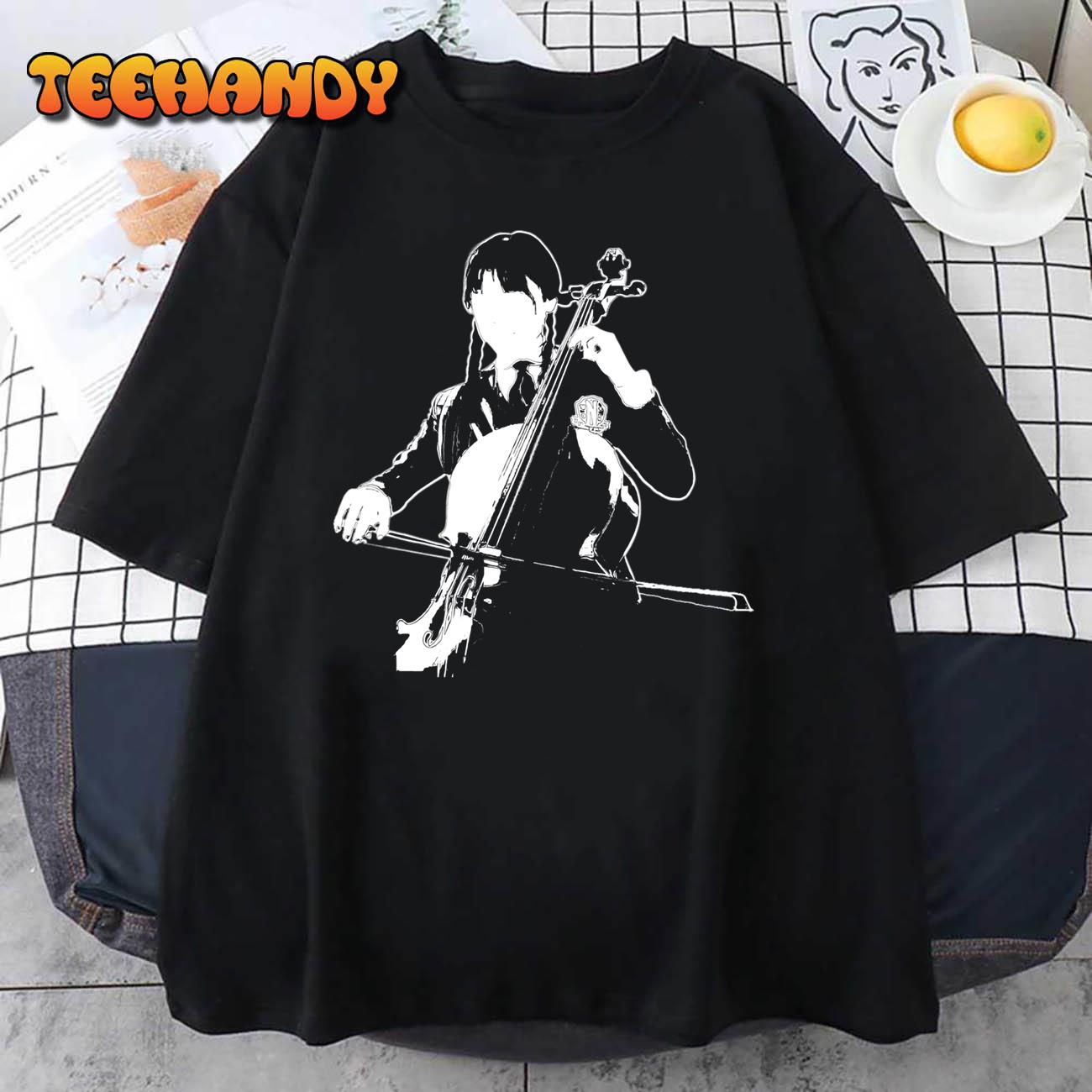 Wednesday Addams Playing The Oversized Violin T-Shirt