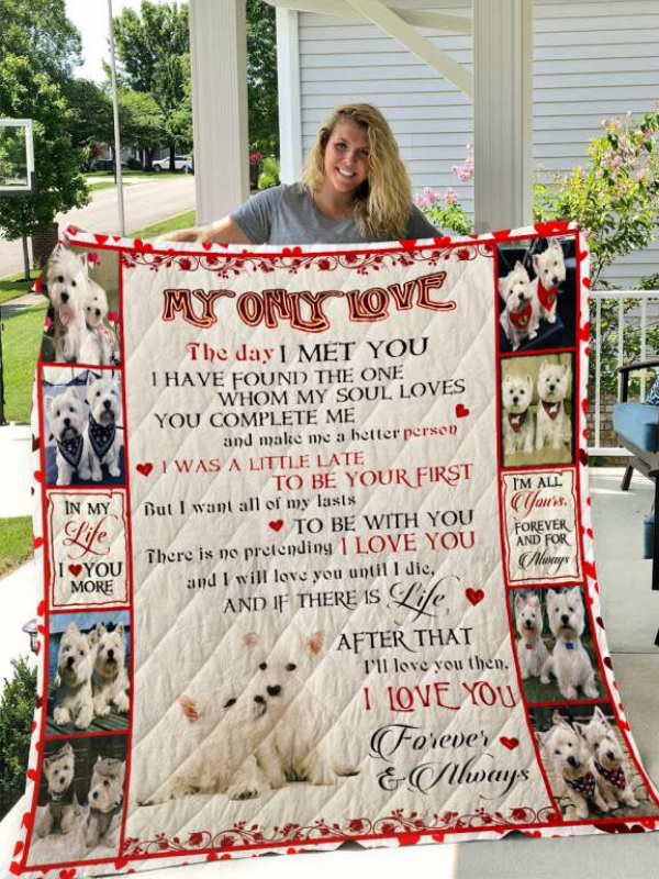 West Highland White Terrier Westie Dog 3D Quilt Blanket