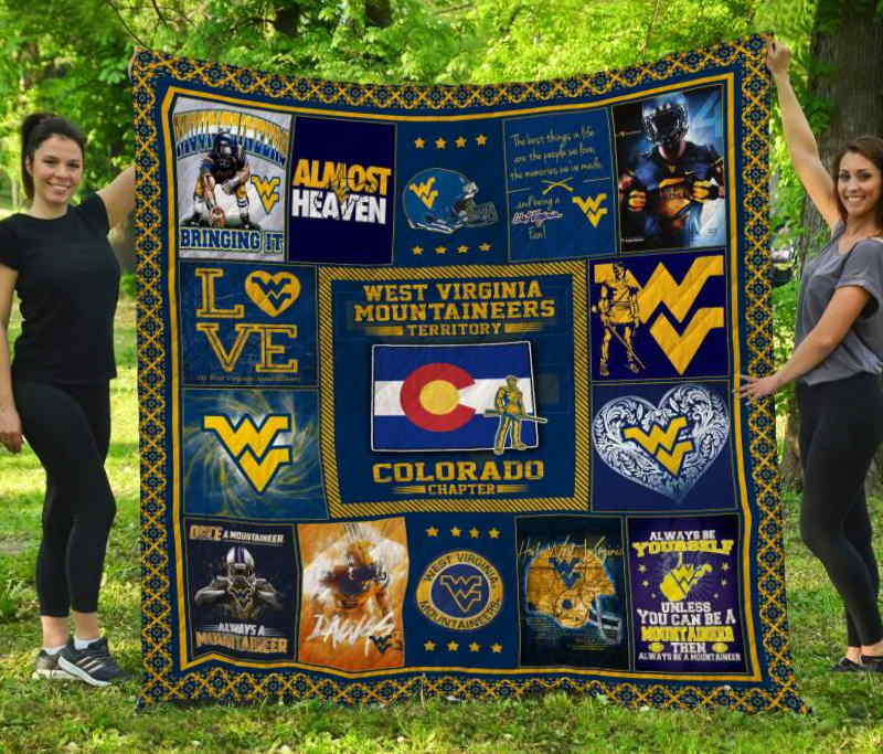 West Virginia Mountaineers Colorado 3D Customized Quilt Blanket