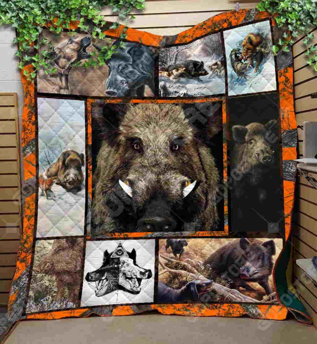 Wild Boar Art Collection Like 3D Quilt Blanket