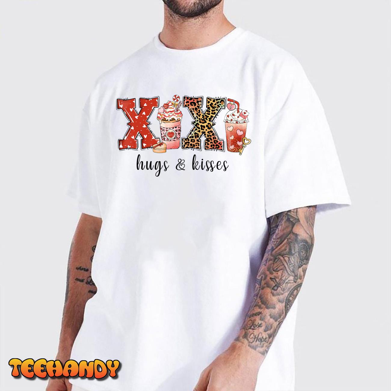 XOXO Hugs And Kisses Leopard Teenage Girls Valentines Day T-Shirt