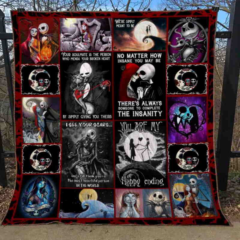 You Are My Happy Ending Bt Nightmare Before Christmas 3D Quilt Blanket