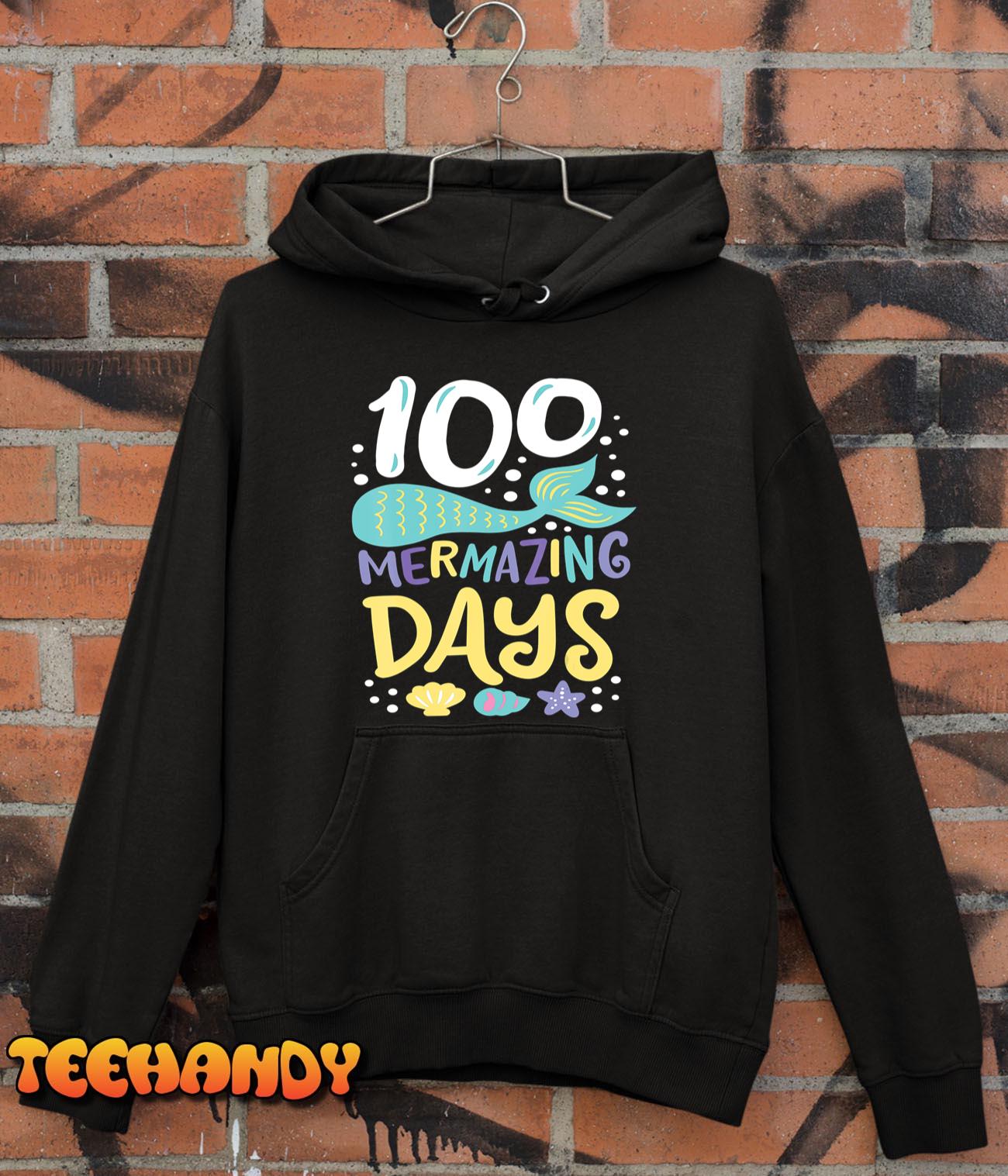 100 Days of School 100 Mermazing Days of School Mermaid T-Shirt