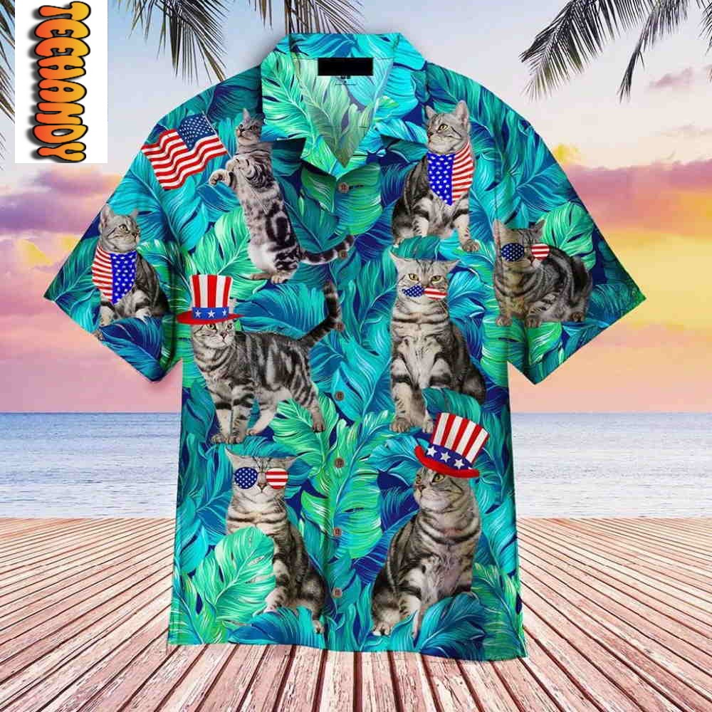 4th Of July Cat Lover Hawaiian Shirt