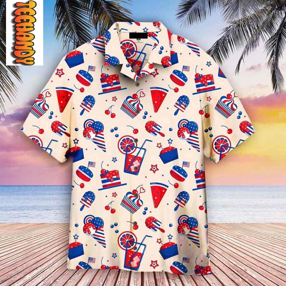 4th Of July Ice Cream And Cakes Hawaiian Shirt