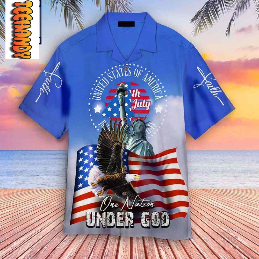 4th Of July One Nation Under God Independence Day Hawaiian Shirt