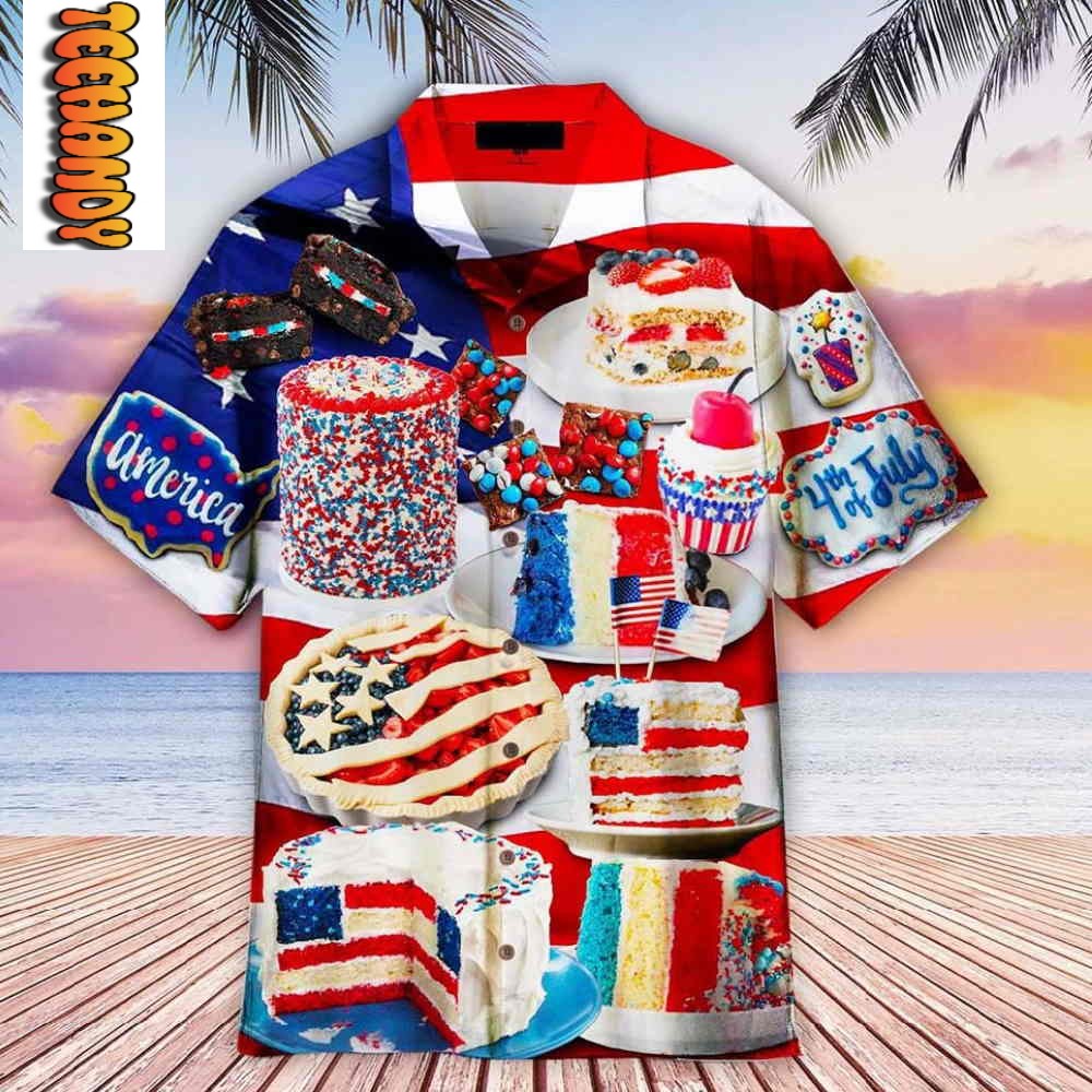 4th of July Patriotic Cake Hawaiian Shirt