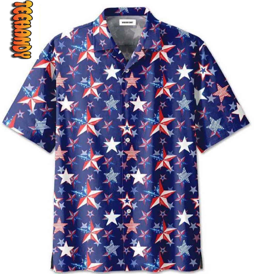 4th Of July US Flag Star Hawaiian Shirt