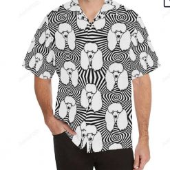 Black And White Poodle Pattern Men All Over Print Hawaiian Shirt