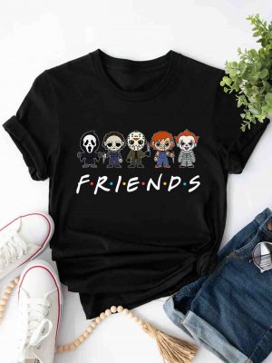Friends Graphic Print T Shirt Casual Crew Neck Short Sleeve Casual T Shirt