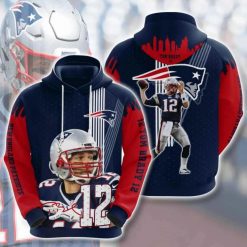 NFL New England Patriots Tom Brady Zipper 3D Hoodie