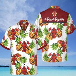 Pineapple Seamless Pattern Firefighter Hawaiian Shirt