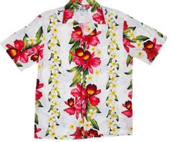 Plumeria Orchid Panel Hawaii Shirt