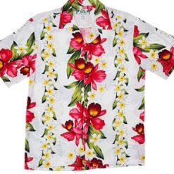 Plumeria Orchid Panel Hawaii Shirt
