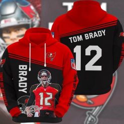 Tom Brady 12 Tampa Bay Buccaneers Lightweight 3D Prints Hoodie