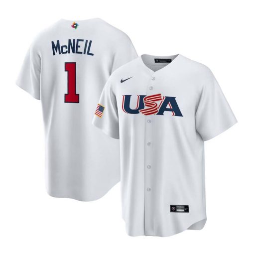 USA Baseball Jeff McNeil 2023 World Baseball Classic Player Jersey