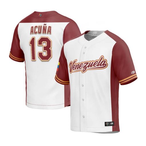 Venezuela Baseball Ronald Acuña Jr. White 2023 World Baseball Classic Player Jersey