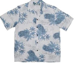 White Pineapple Map Hawaii Shirt