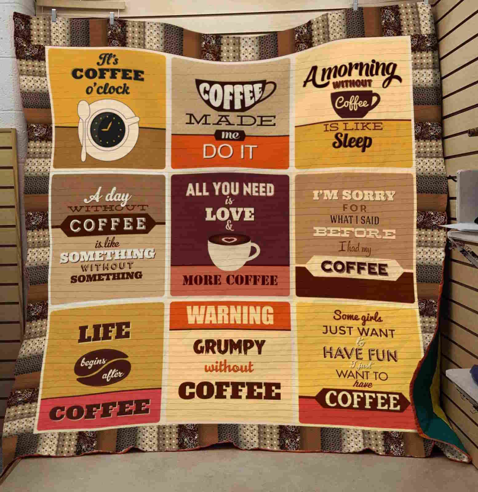 A Morning Without Coffee Is Like Sleep 3D Quilt Blanket