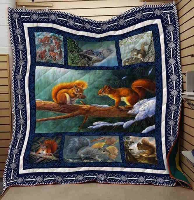 A31 Squirrel 3D Quilt Blanket