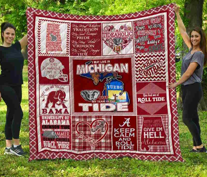 Alabama Crimson Tide Michigan 3D Quilt Blanket