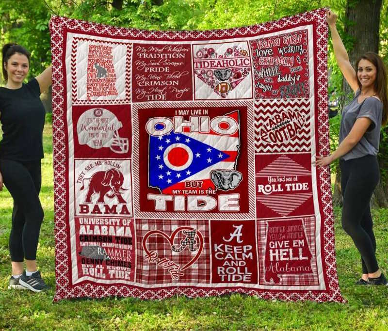 Alabama Crimson Tide Ohio 3D Quilt Blanket