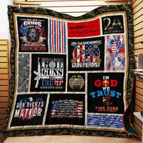 American Gun Quilt Blanket