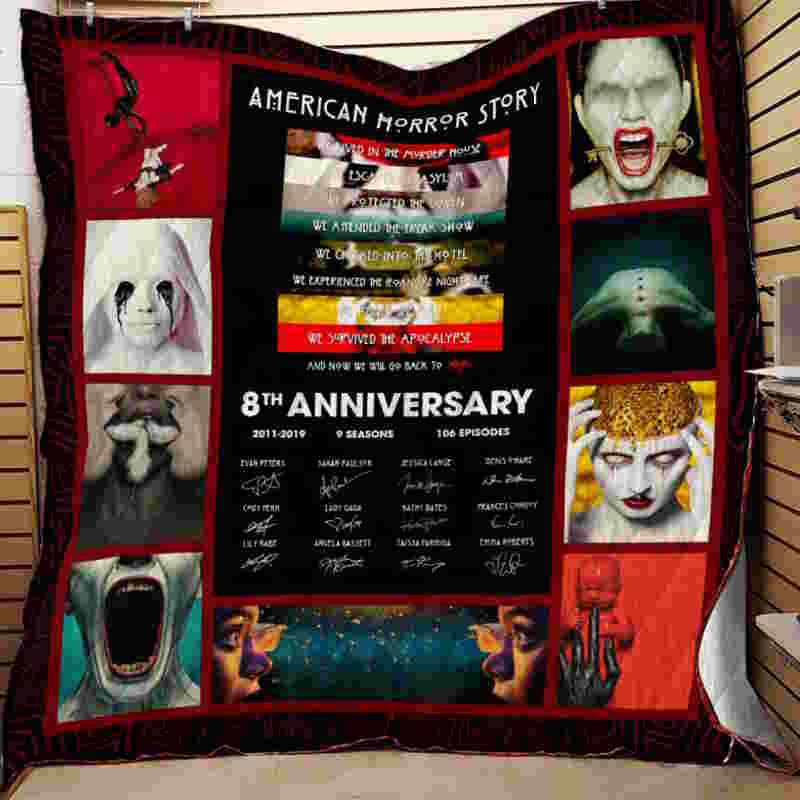 American Horror Story 8Th Anniversary Quilt Blanket