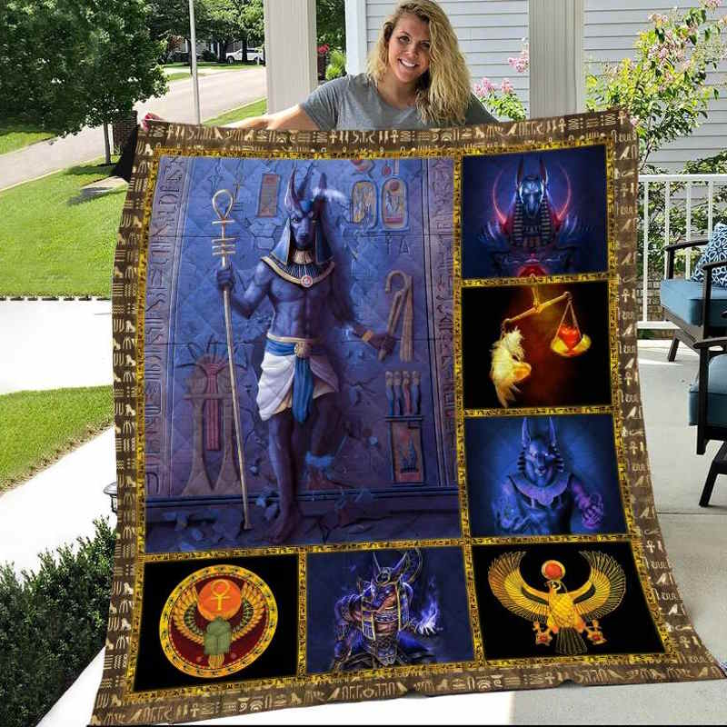 Anubis Like Quilt Blanket