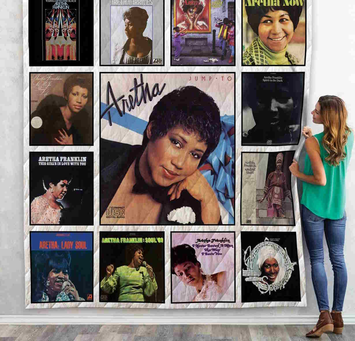 Aretha Franklin Album 3D Quilt Blanket