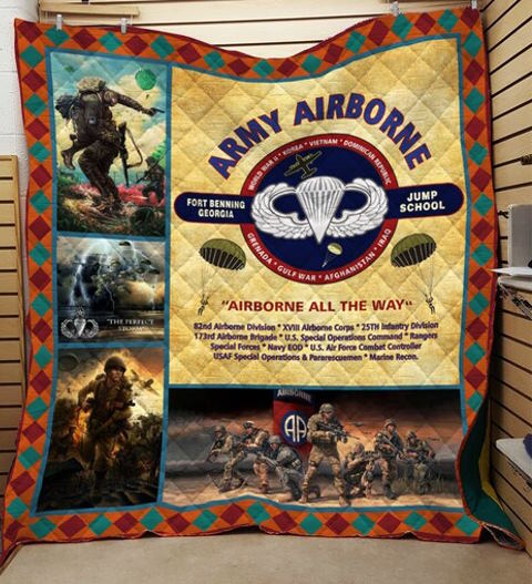 Army Airborne Printing 3D Quilt Blanket