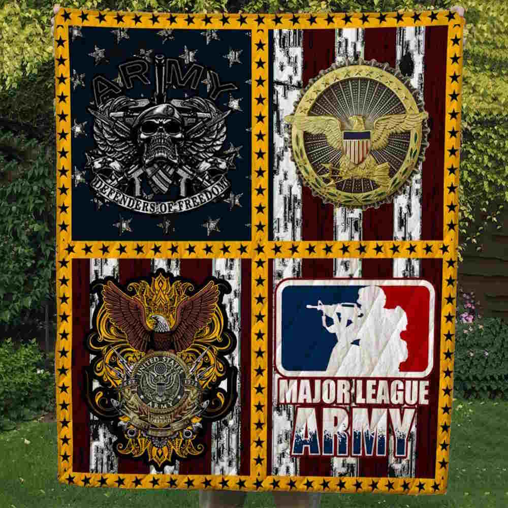 Army League Custom Patriotic 3D Quilt Blanket