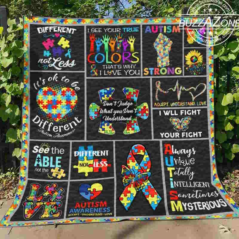 Autism Nh Autism 3D Quilt Blanket