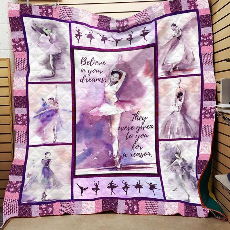 Ballet Purple 3D Quilt Blanket