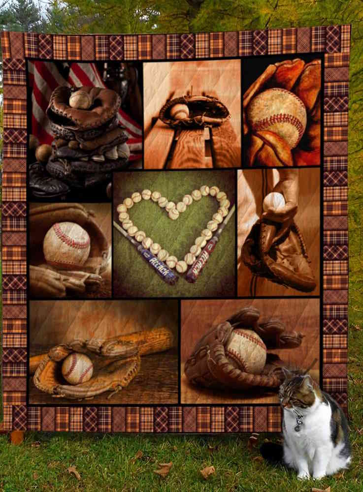 Baseball Play Baseball 3D Quilt Blanket