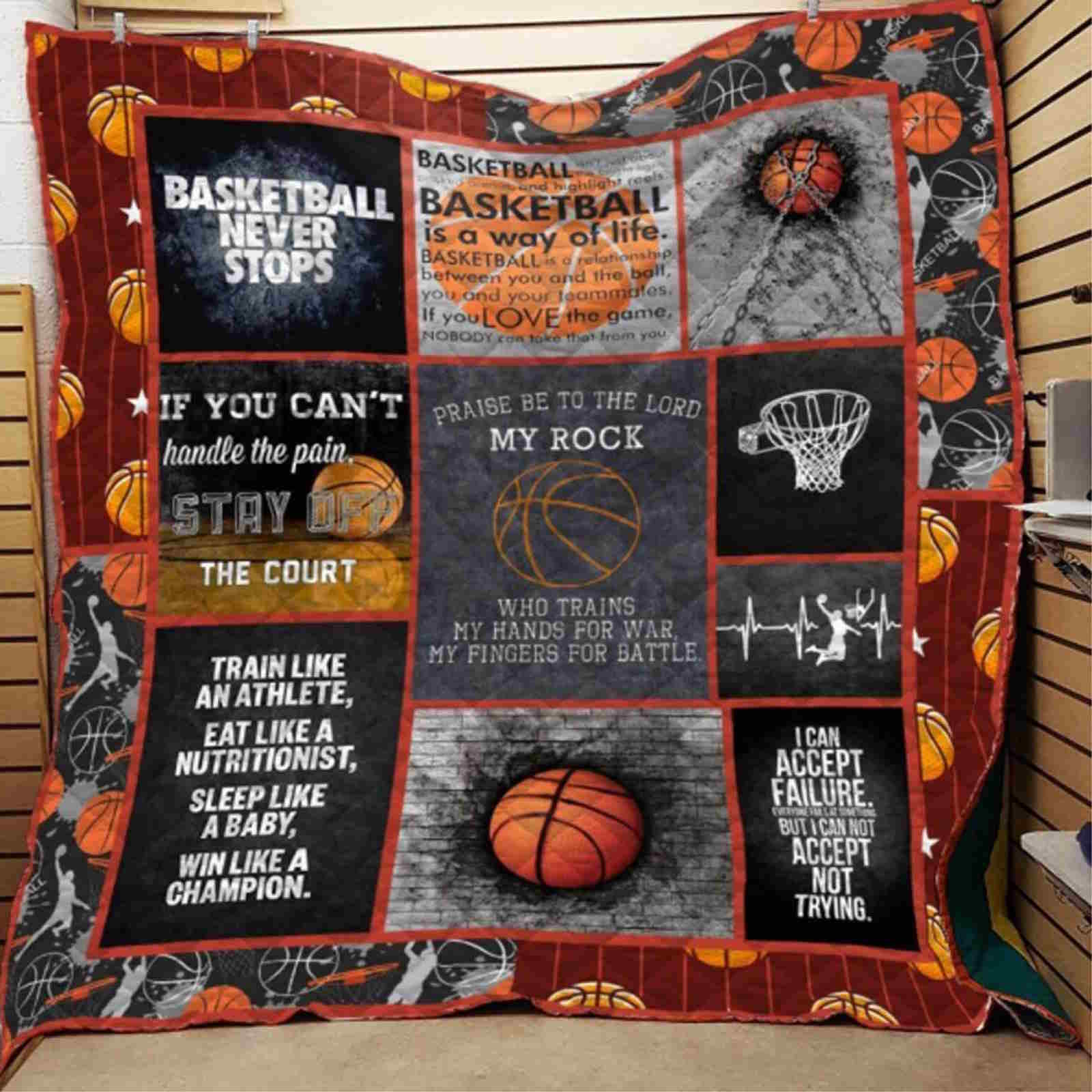 Basketball Not Stop 3D Quilt Blanket