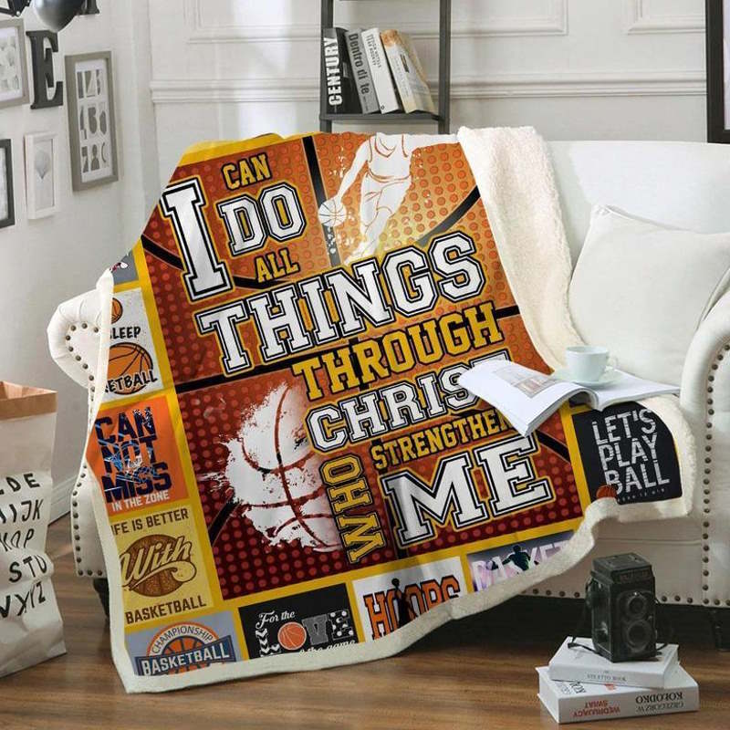 Basketball Quilt Blanket  Sherpa