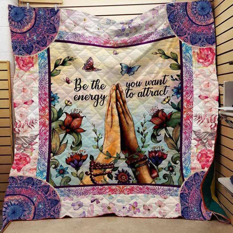 Be The You Want Energy To Attract Yoga 3D Quilt Blanket