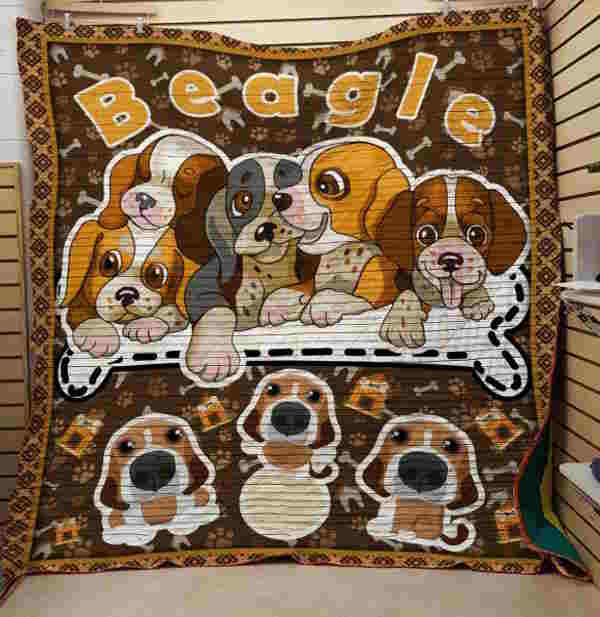 Beagle Family 3D Quilt Blanket