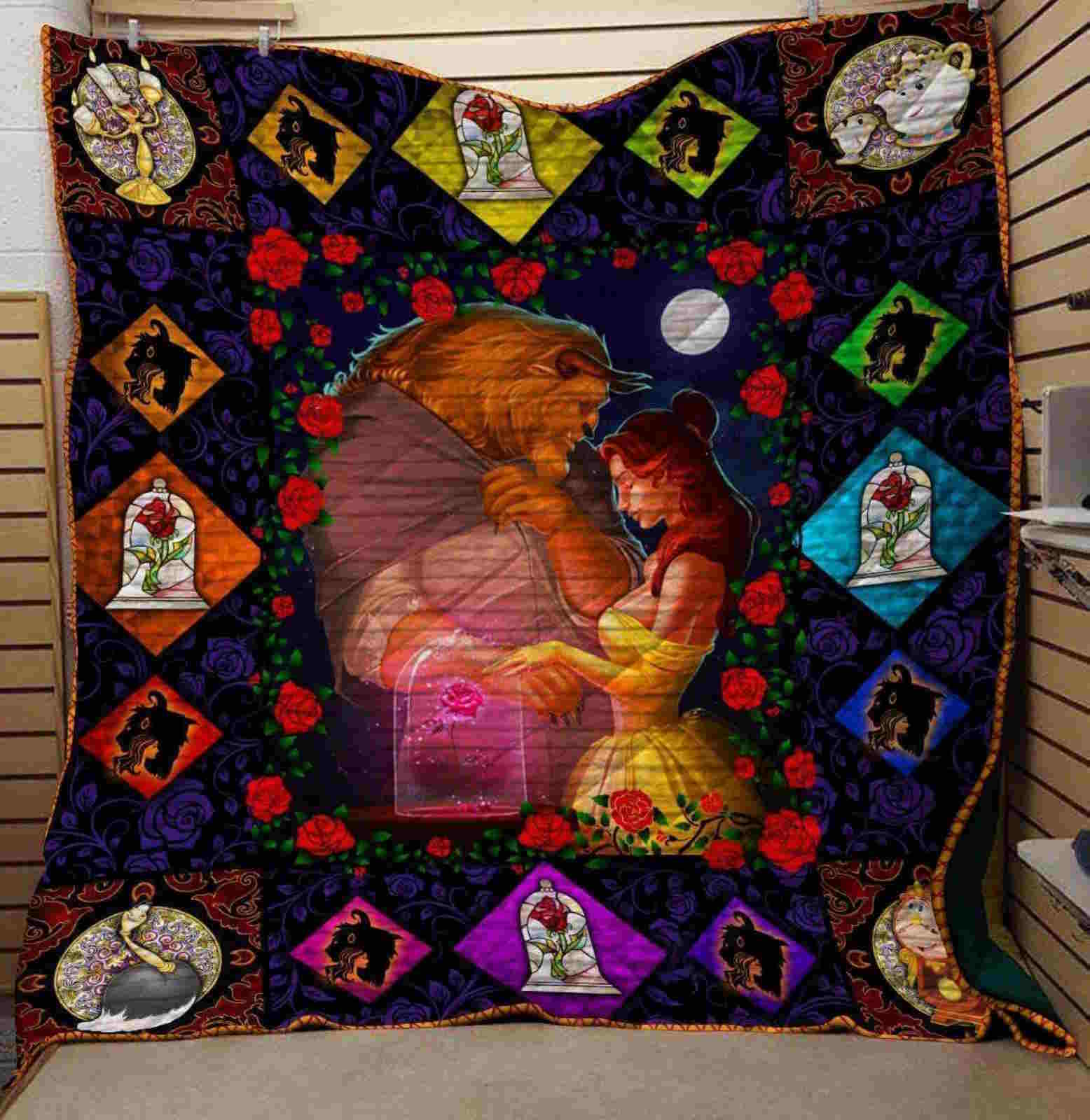 Beauty And The Beastpurple Quilt Blanket