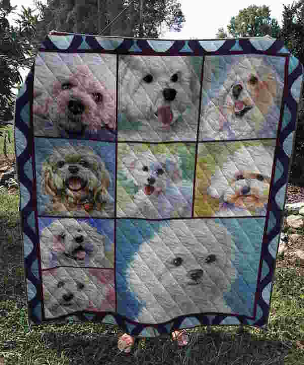 Bichon Frise Dog 3D Quilt Blanket