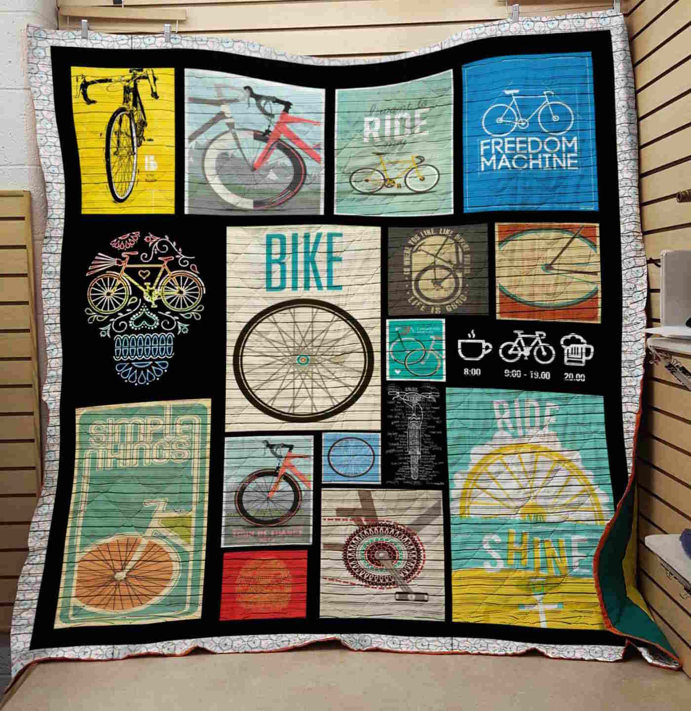 Bicycle Freedom Machine 3D Quilt Blanket