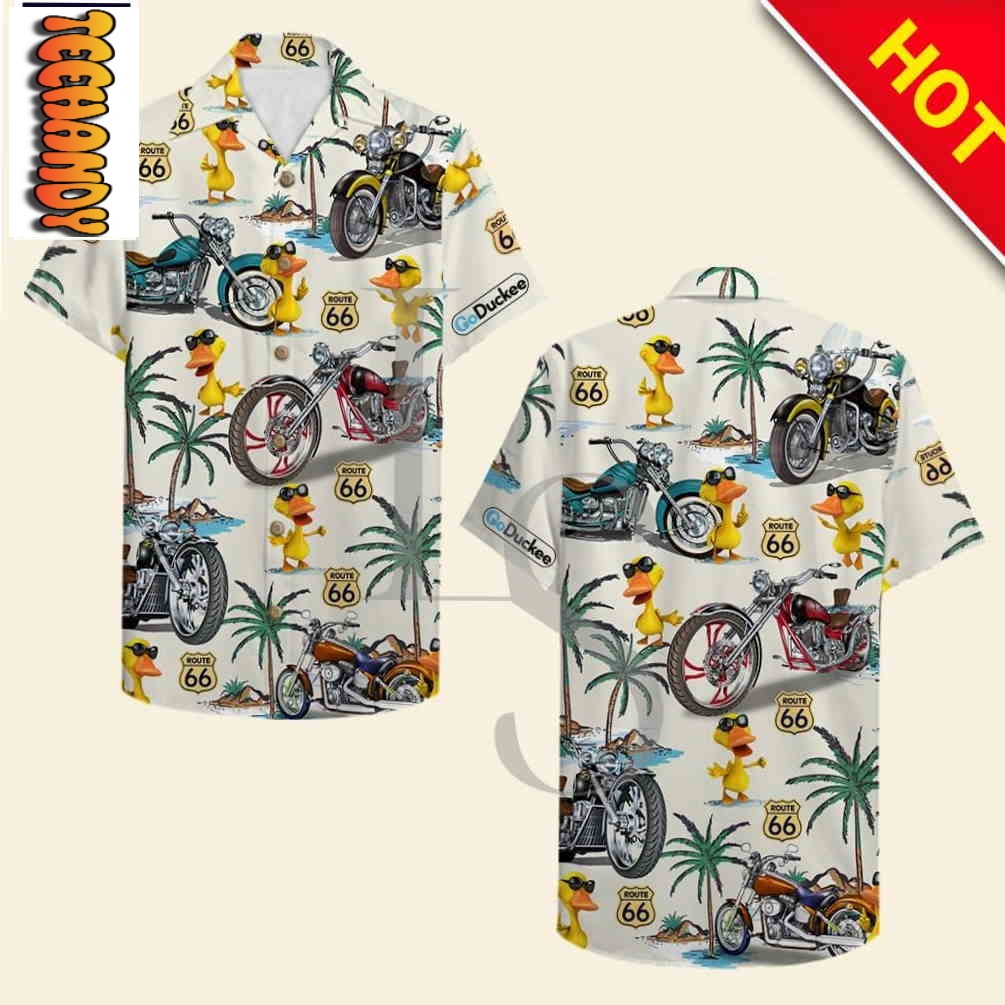 Biker Duck Hawaiian Shirt