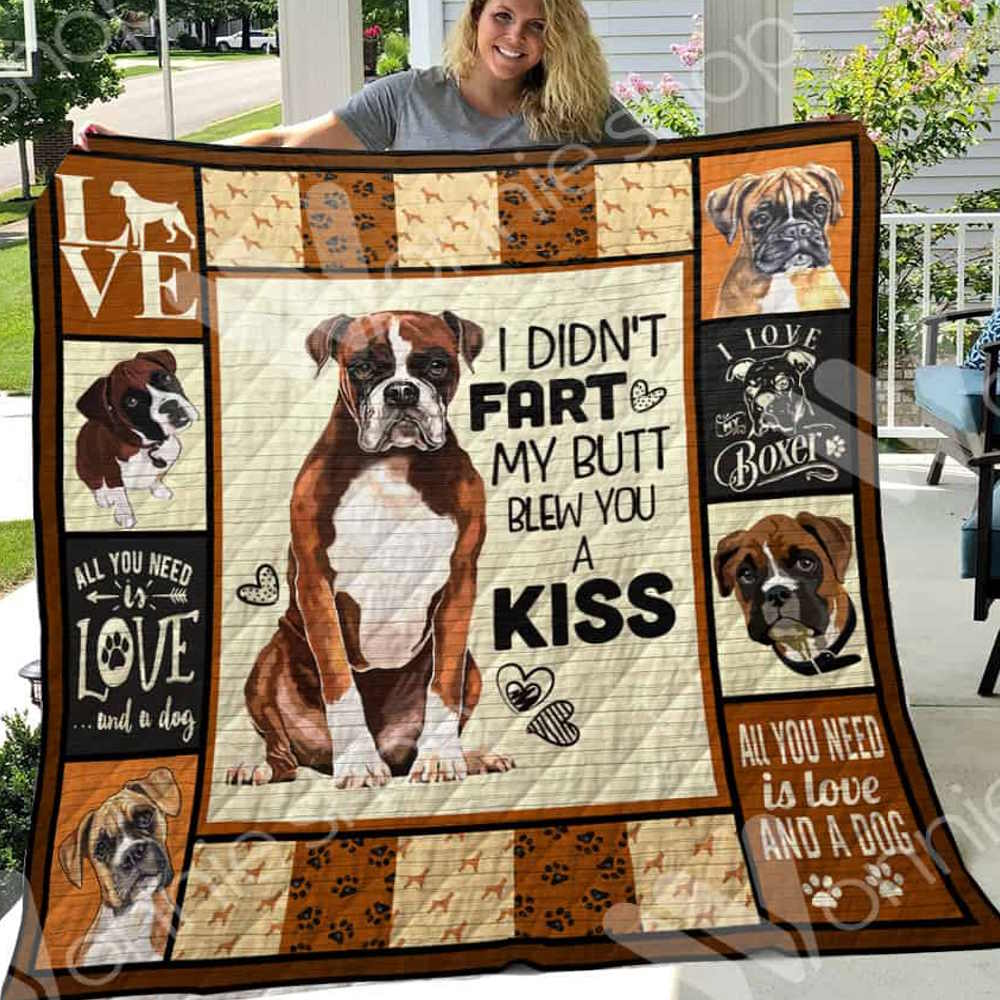 Boxer Blew You Kiss 3D Quilt Blanket