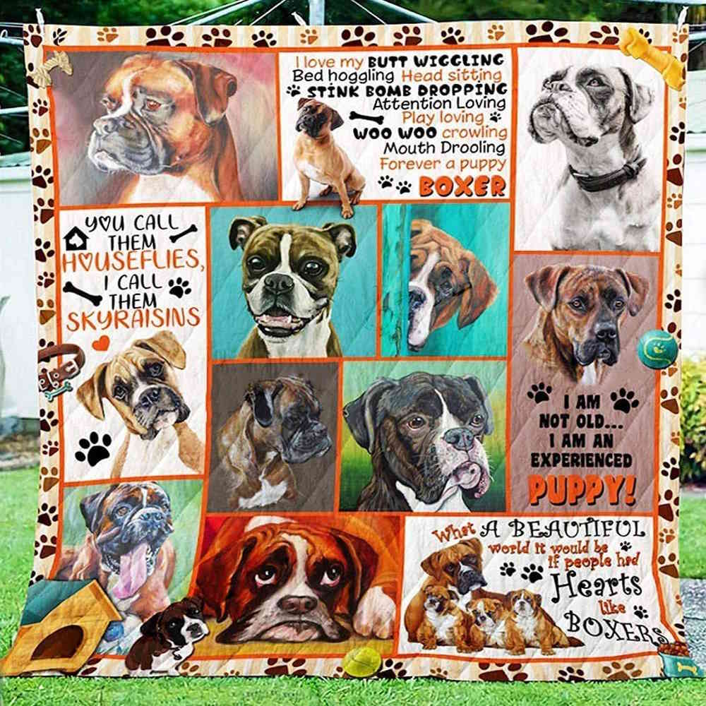 Boxer Vin 3D Quilt Blanket