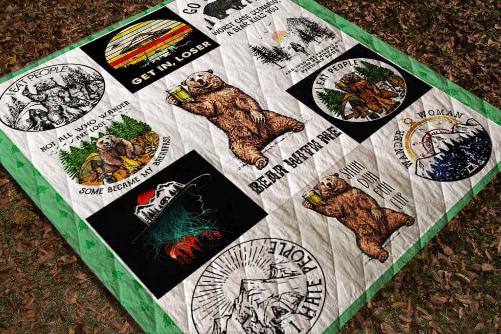 Camping 3D Quilt Blanket