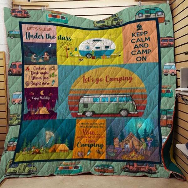 Camping Fabric 3D Quilt Blanket