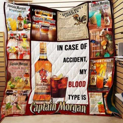 Captain Morgan Wine Alcoholic Quilt Blanket