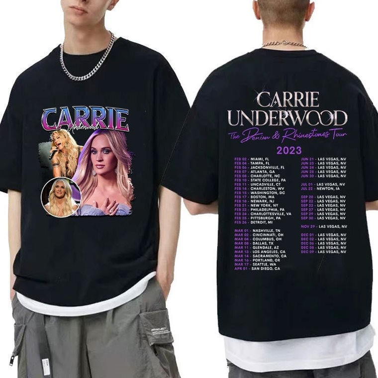 Carrie Underwood Denim & Rhinestones Personalized Baseball Jersey - Growkoc